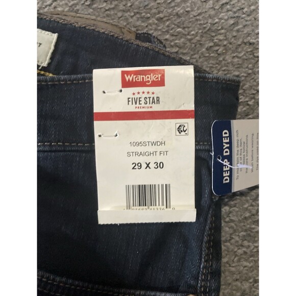 Wrangler Straight Fit Jeans Men's Size 29x30Premium Quality Blue Jeans Dark - Picture 8 of 10